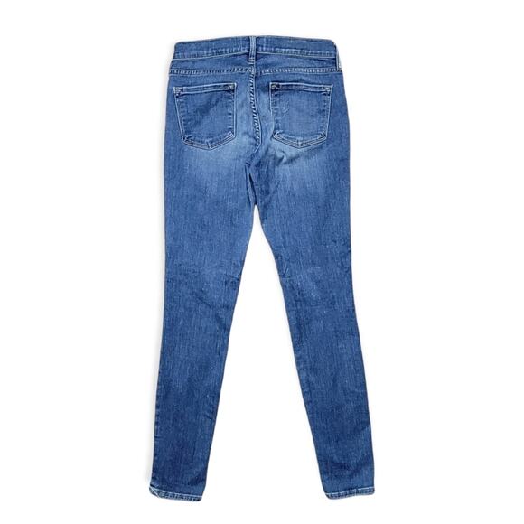 Frame Le Skinny De Jeanne Distressed Skinny Jean in Jewell Size 25 - Picture 4 of 9